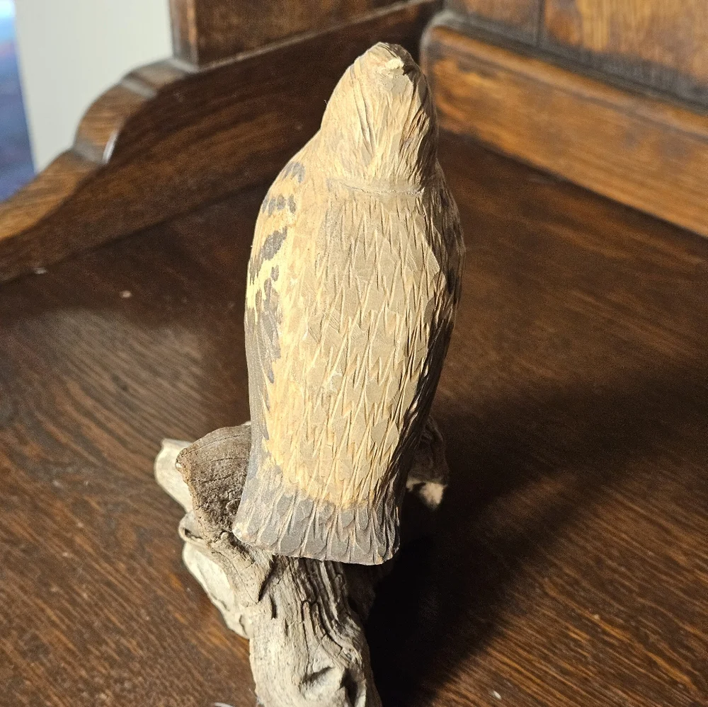 Handcrafted Drift Wood Bird Figurine - Brown